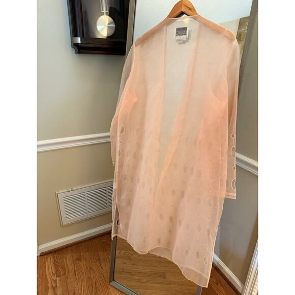 Vintage Carissmo Blush Pink Sheer Duster Cardigan - Picture 6 of 7